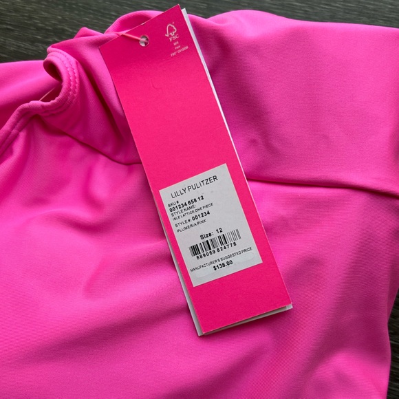 NWT Isle Lattice One-Piece Swimsuit Plumeria Pink - Picture 6 of 8